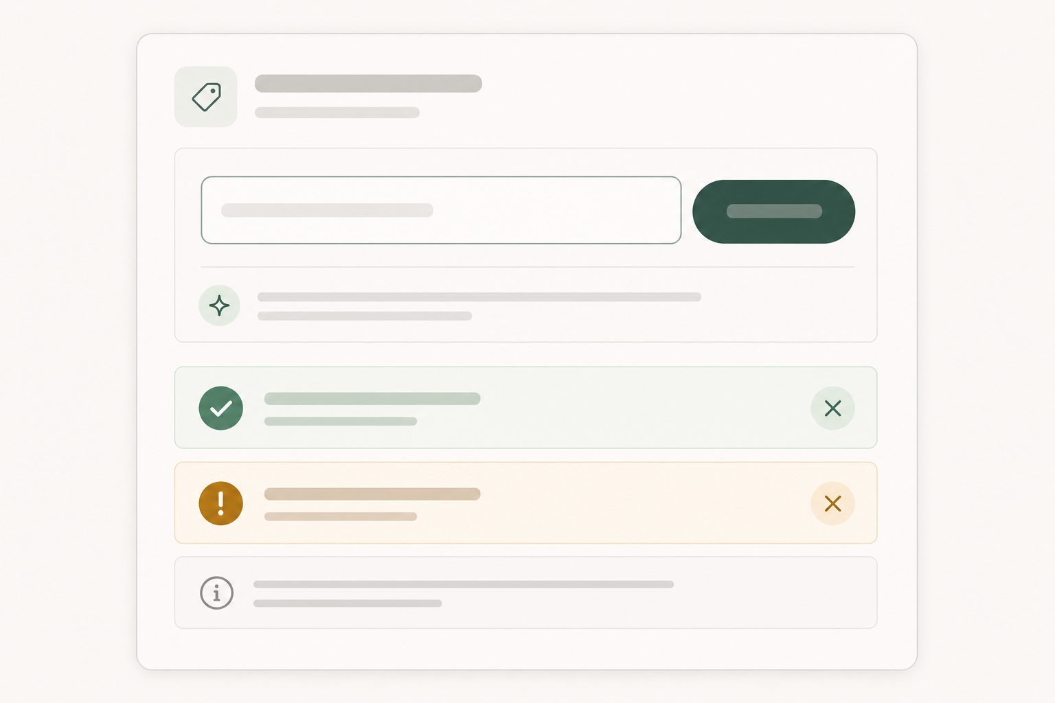 Editorial coupon entry module with input, apply button, success feedback, and remediation state.